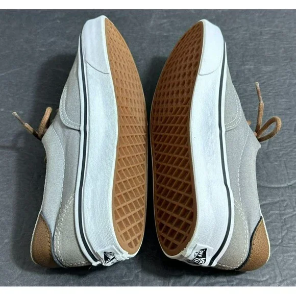 Vans Era Canvas and Leather Gray & Brown Skate Shoe Women's Size 8 - Picture 7 of 9
